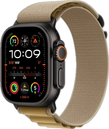 Часы Apple Watch Ultra 2 Black GPS + Cellular 49mm Titanium Case with Tan Alpine loop