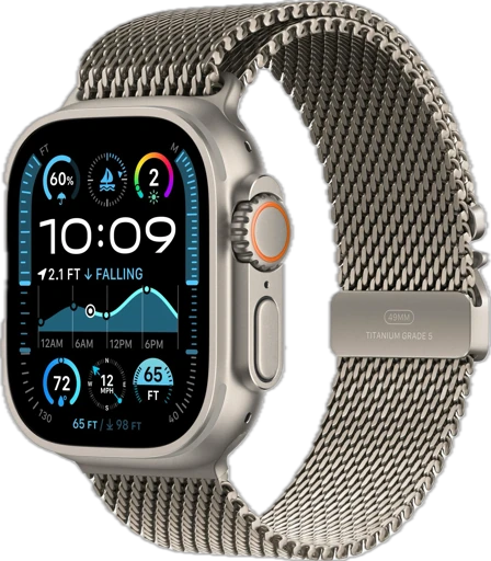 Часы Apple Watch Ultra 2 GPS + Cellular 49mm Titanium Case with Natural Titanium Milanese Loop